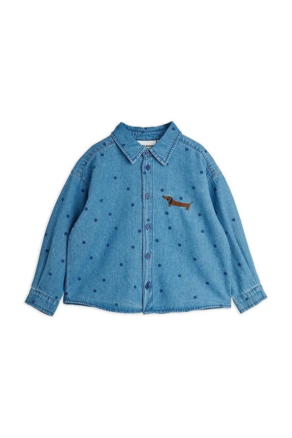 Παιδικό τζιν πουκάμισο Mini Rodini denim dots 26220100 μπλε SS26
