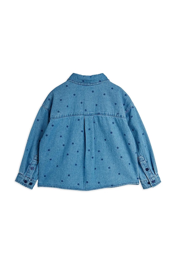 Αγορίστικα Παιδικό τζιν πουκάμισο Mini Rodini denim dots 26220100 μπλε