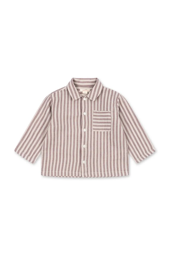 Konges Sløjd detská bavlnená košeľa ELY SHIRT GOTS KS105216.PPY2 burgundské SS26