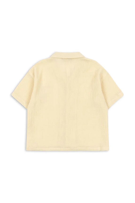 Chlapec Konges Sløjd košeľa detská bavlnená COCO SHIRT GOTS KS105325.PPY2 béžová