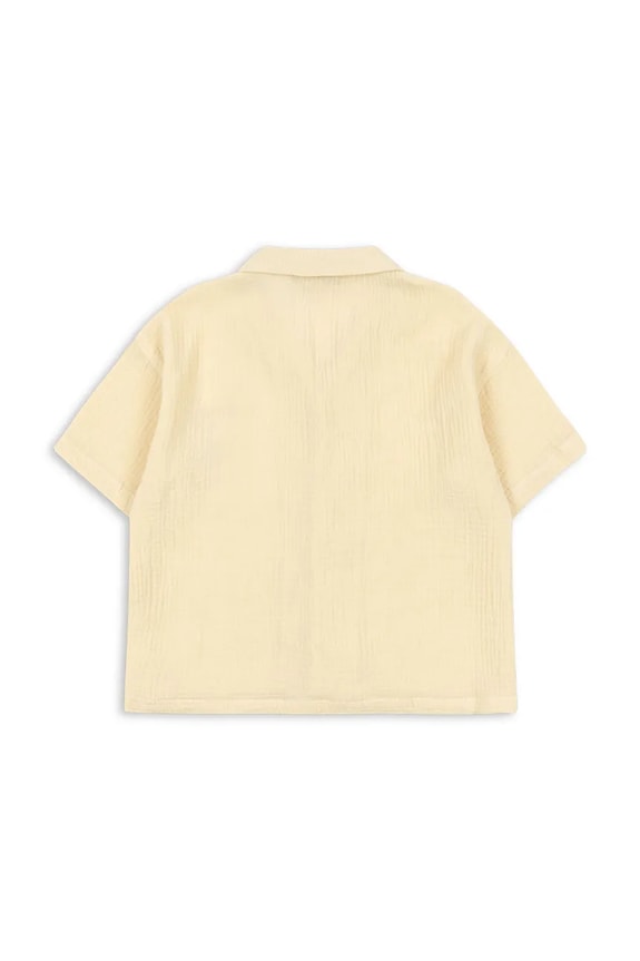 Chlapec Konges Sløjd košeľa detská bavlnená COCO SHIRT GOTS KS105325.PPY2 béžová