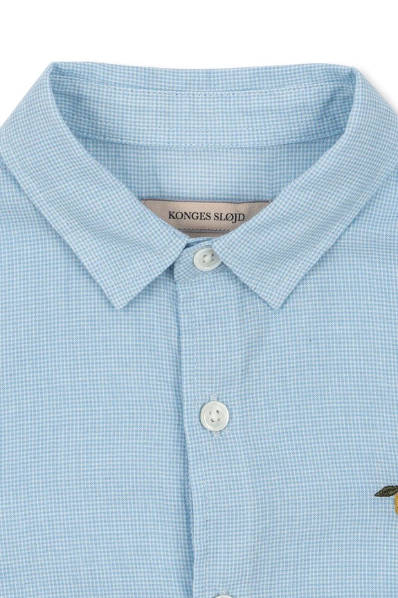 Chłopiec Konges Sløjd koszula dziecięca bawełniana FRAN SHIRT GOTS KS105388.PPY2 niebieski