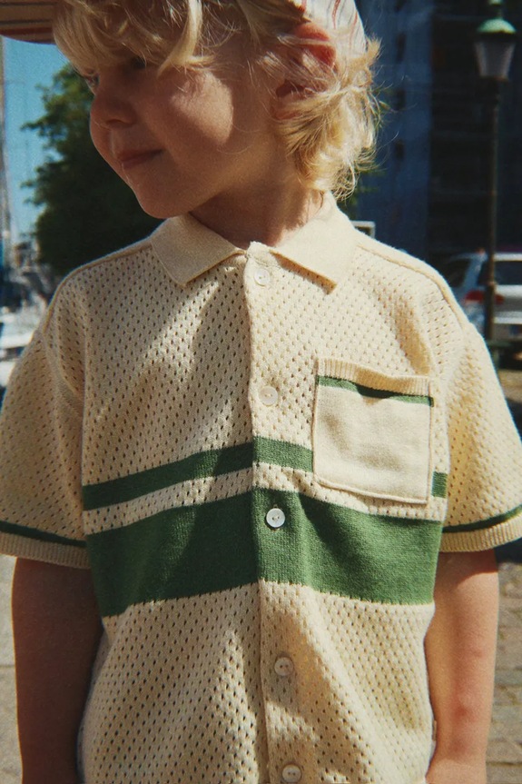 Konges Sløjd koszula dziecięca bawełniana HAI KNIT SHIRT GOTS żółty KS105410.PPY2