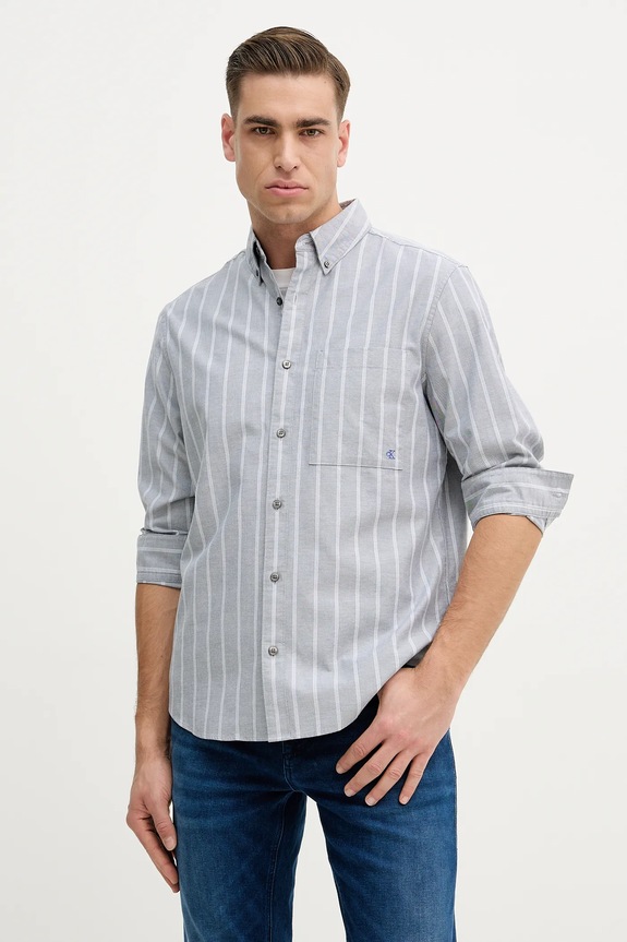 Košeľa Calvin Klein Jeans regular sivá LV04RE113G