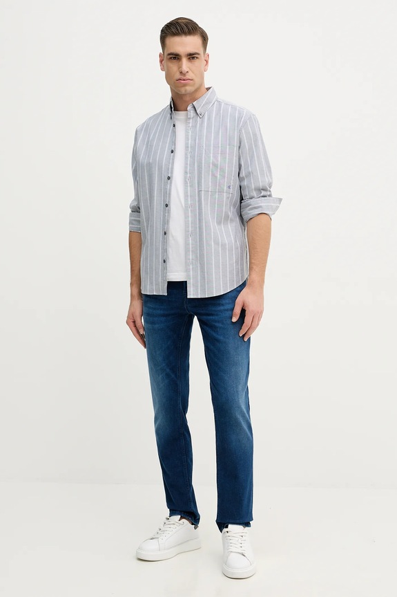 Košeľa Calvin Klein Jeans LV04RE113G sivá SS26