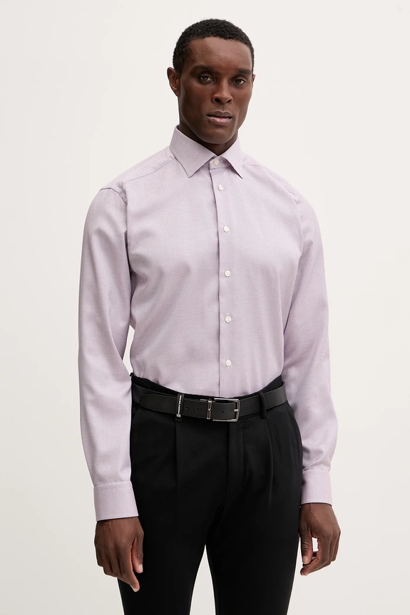 Eton camicia in cotone violetto 100014410