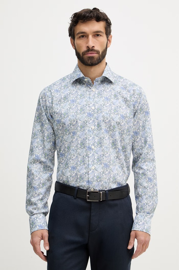 Eton camicia in cotone slim blu 100014841