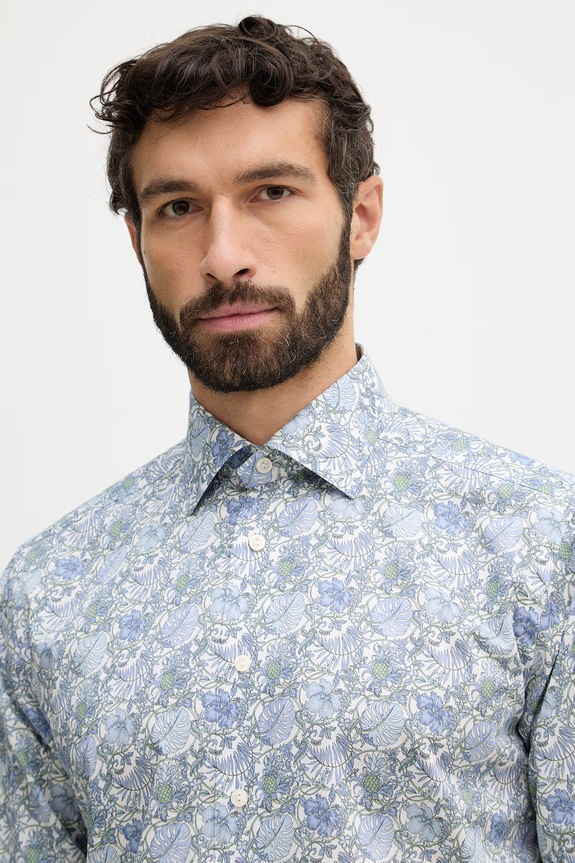 Eton camicia in cotone blu 100014841