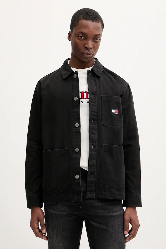 Tommy Jeans koszula bawełniana bawełna czarny DM0DM20236