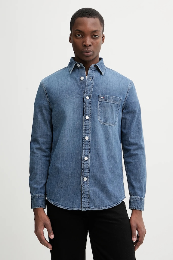 Tommy Jeans koszula jeansowa bawełna niebieski DM0DM22303