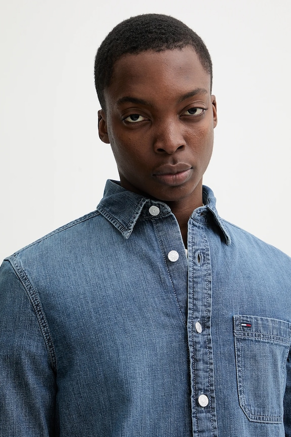 Tommy Jeans koszula jeansowa DM0DM22303 niebieski