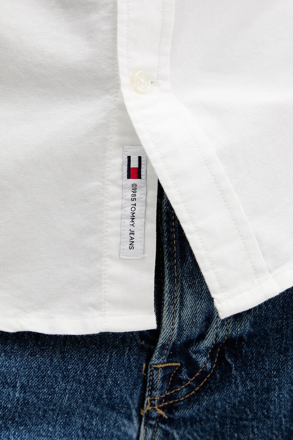 Tommy Jeans cămașă din bumbac DM0DM22836 bej