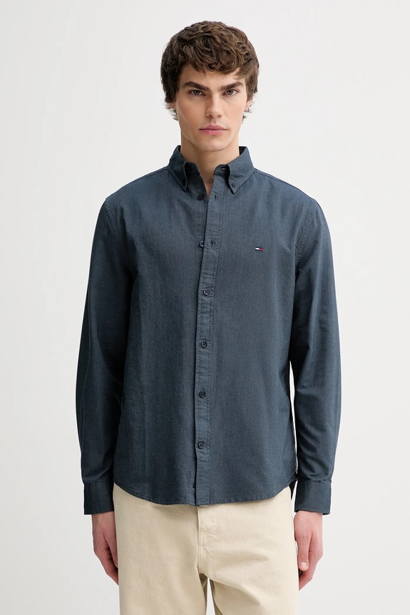 Tommy Jeans camicia in cotone semplice blu navy DM0DM22836