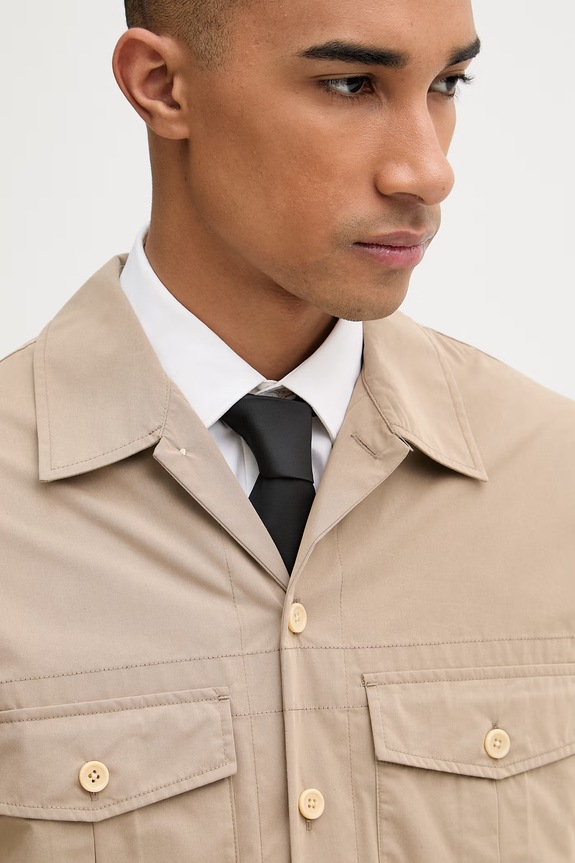 PS Paul Smith koszula męska z bawełną beżowy M2R.906Z.V22634
