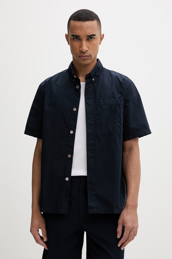 PS Paul Smith cămașă pentru bărbați, din bumbac bleumarin M2R.909Z.V21477