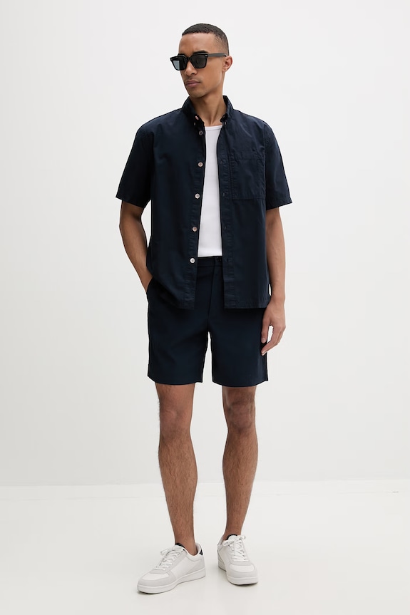 PS Paul Smith cămașă pentru bărbați, din bumbac M2R.909Z.V21477 bleumarin SS26