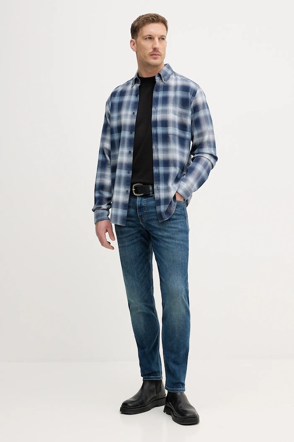 BOSS Orange camicia in cotone Rickert_M 50552983 blu SS26