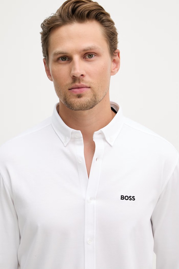 BOSS Green cămașă pentru bărbați din bumbac ST_Motion L alb 50555946