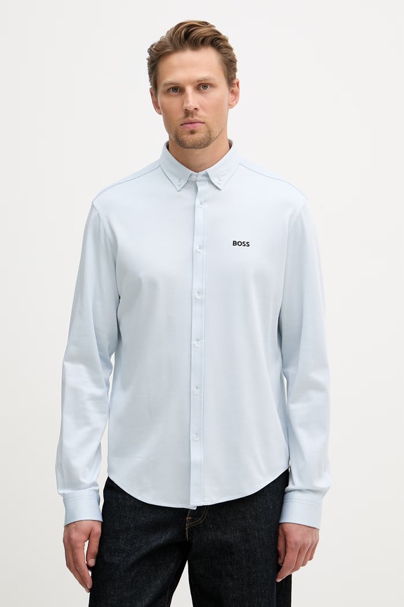 BOSS Green cămașă pentru bărbați din bumbac ST_Motion L albastru 50555946