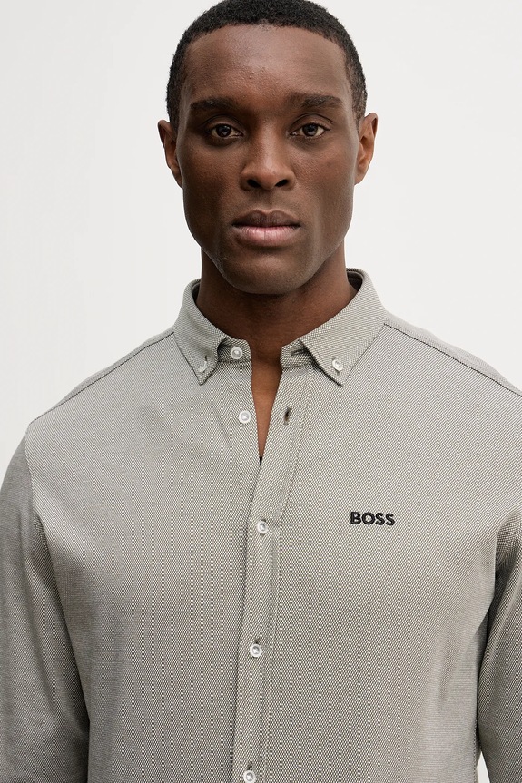 BOSS Green cămașă pentru bărbați de bumbac ST_Motion L verde 50555946