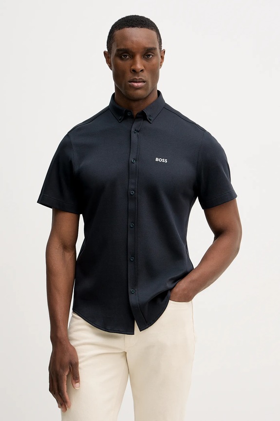 BOSS Green camicia in cotone ST_Motion S semplice blu navy 50555951