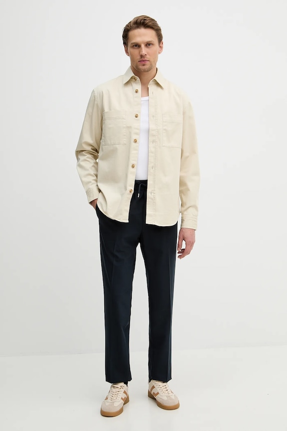 BOSS cămașă din bumbac H-OWEN-K-2PP-261 50556121 bej SS26