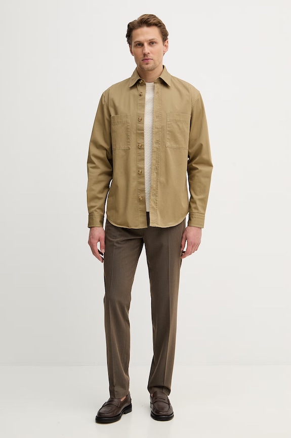 BOSS cămașă din bumbac H-OWEN-K-2PP-261 50556121 verde SS26
