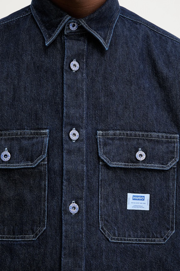 Hugo Blue koszula jeansowa Ebolt 50556349 granatowy