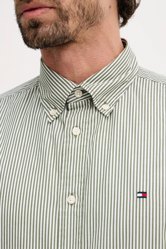 Tommy Hilfiger cămașă din bumbac MW0MW41403 verde