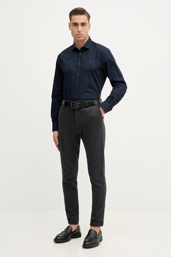 Bavlnená košeľa Tommy Hilfiger MW0MW41661 tmavomodrá SS26