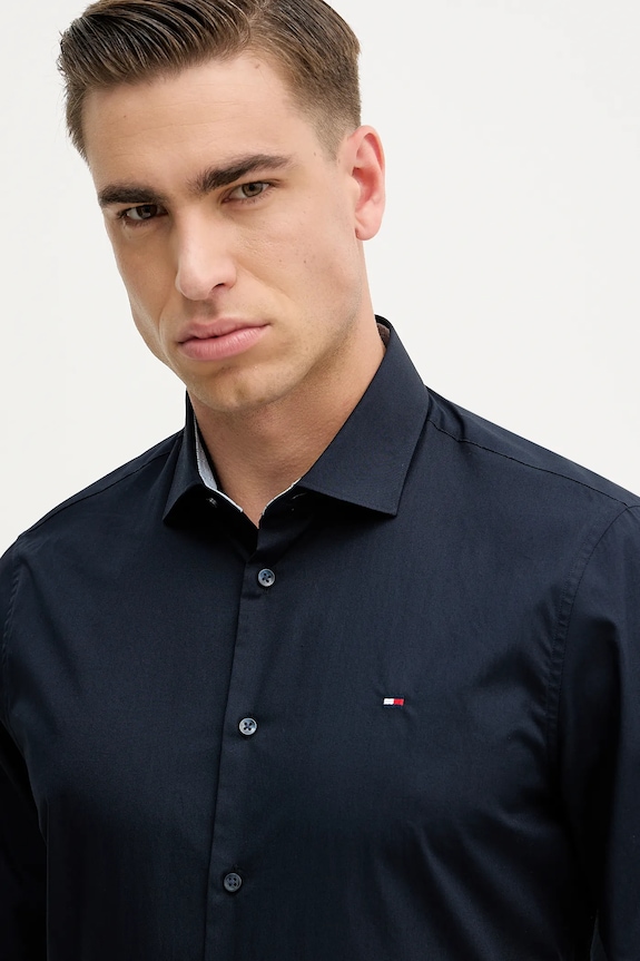 Bavlnená košeľa Tommy Hilfiger tmavomodrá MW0MW41661