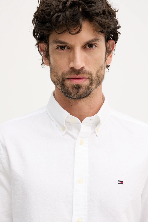 Bavlnená košeľa Tommy Hilfiger biela MW0MW41683