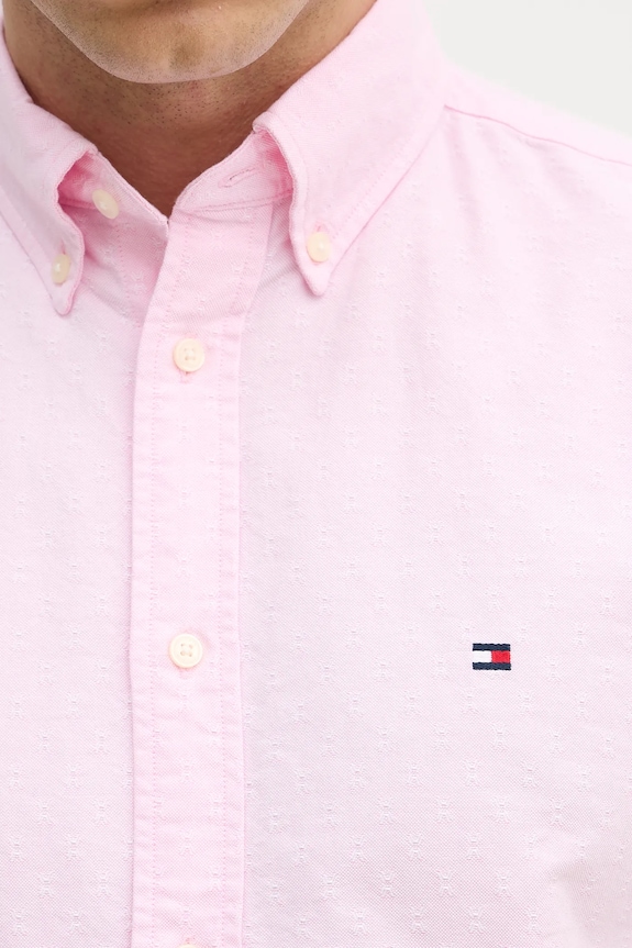 Tommy Hilfiger cămașă din bumbac MW0MW41683 roz