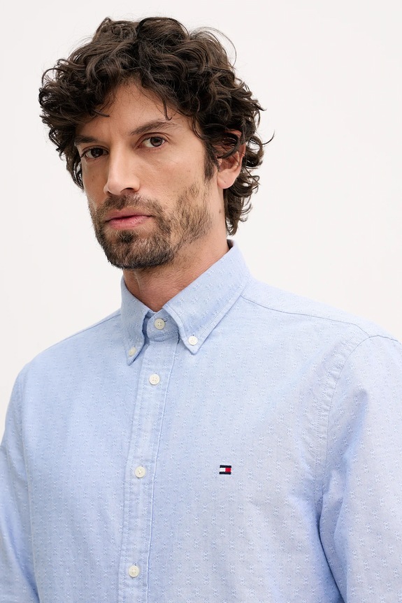 Bavlnená košeľa Tommy Hilfiger modrá MW0MW41683