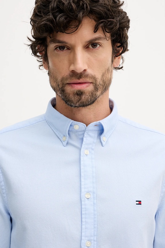 Tommy Hilfiger cămașă din bumbac albastru MW0MW41684