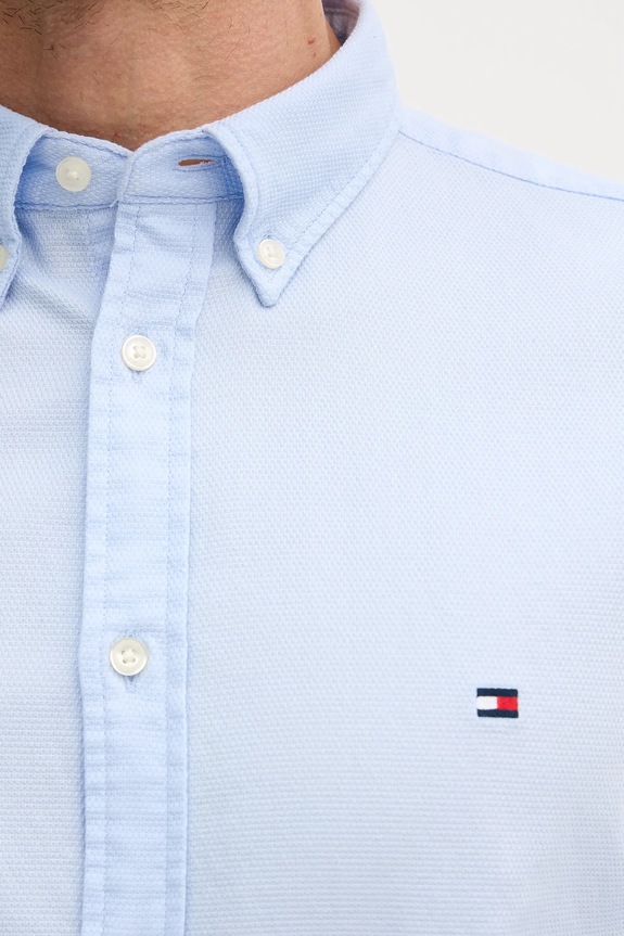 Tommy Hilfiger cămașă din bumbac MW0MW41684 albastru