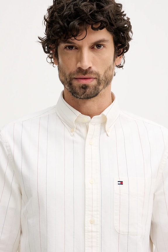 Tommy Hilfiger cămașă din bumbac bej MW0MW41694