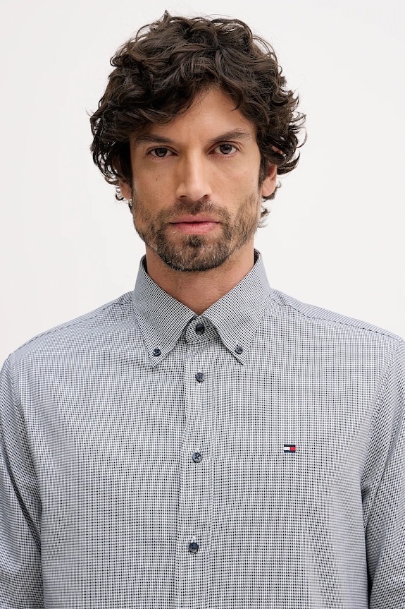 Bavlnená košeľa Tommy Hilfiger tmavomodrá MW0MW41700