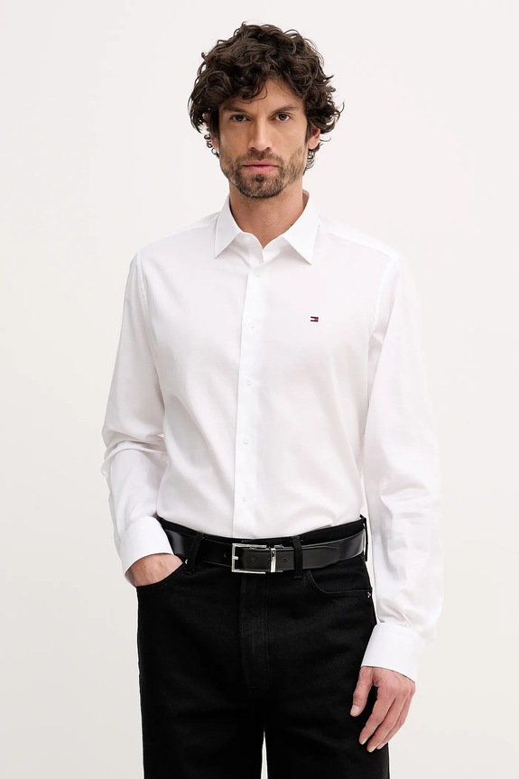 Tommy Hilfiger koszula bawełniana bawełna biały MW0MW41702