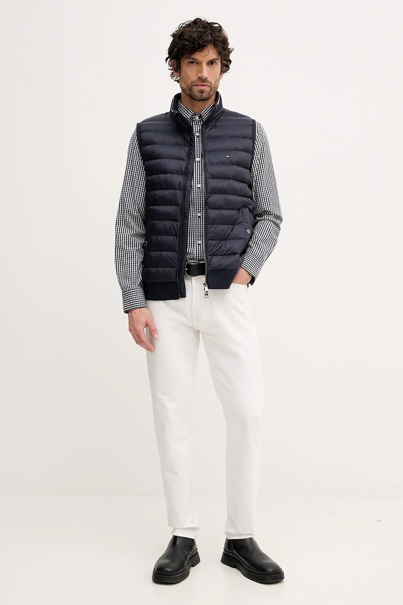 Bavlnená košeľa Tommy Hilfiger MW0MW41713 čierna SS26