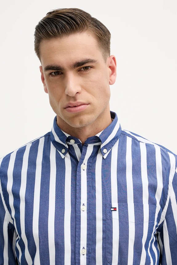 Bavlnená košeľa Tommy Hilfiger tmavomodrá MW0MW41715