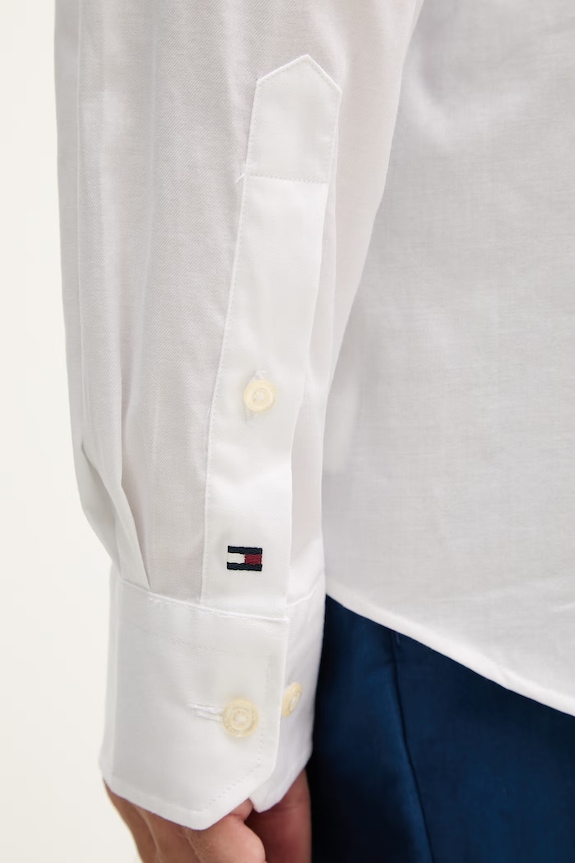 Tommy Hilfiger košile pánská bavlněná s elastanem MW0MW41824 bílá