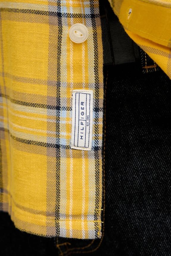 Βαμβακερό πουκάμισο Tommy Hilfiger MW0MW41716 κίτρινο
