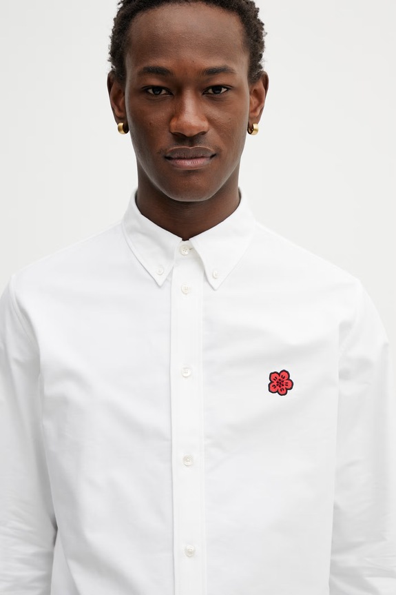 Kenzo camicia in cotone bianco FG55CH4109LO