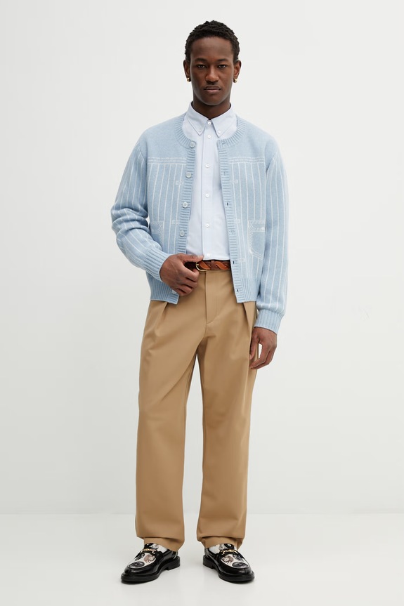 Kenzo cămașă din bumbac FG55CH4109LO albastru SS26