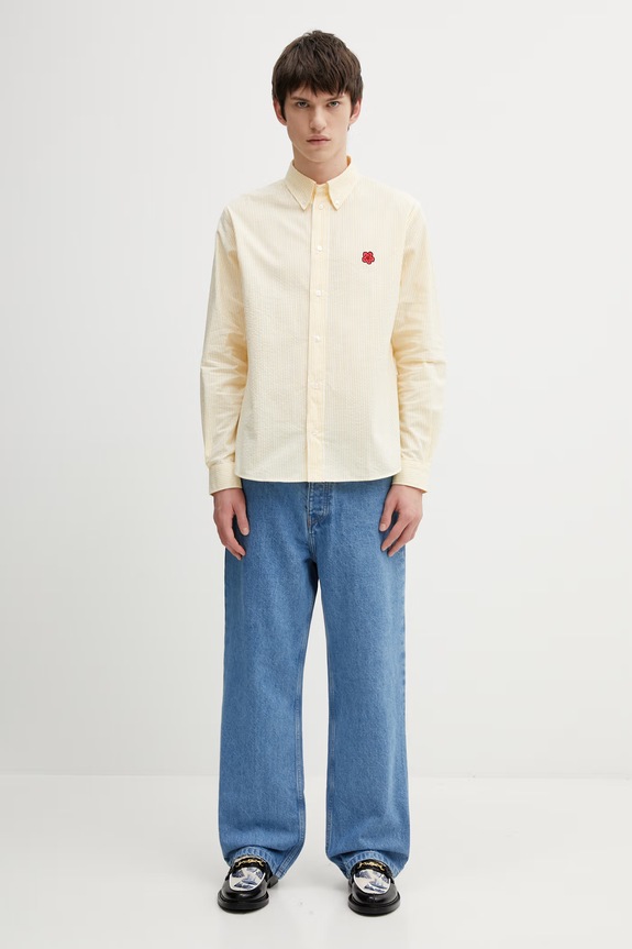Kenzo koszula bawełniana FG55CH4109KB żółty