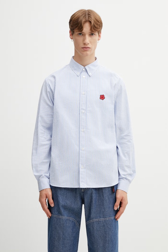 Kenzo cămașă din bumbac bumbac albastru FG55CH4109KB