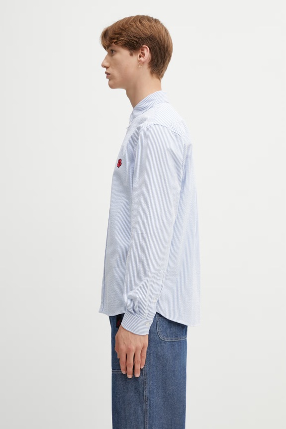 Kenzo cămașă din bumbac FG55CH4109KB albastru SS26