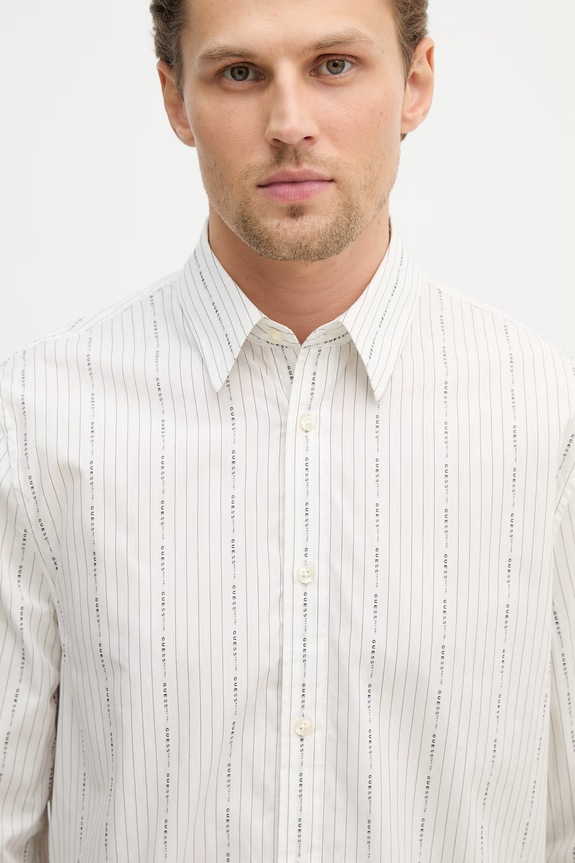 Guess camicia in cotone bianco M6RH71.WK001