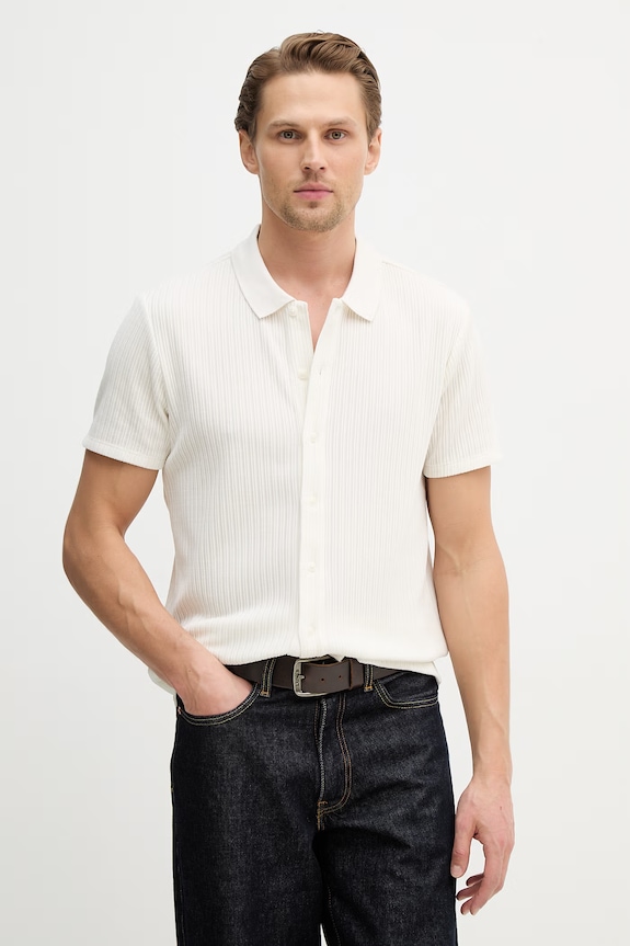 Košeľa Guess OLSEN jednofarebný béžová M6RP35.KB260